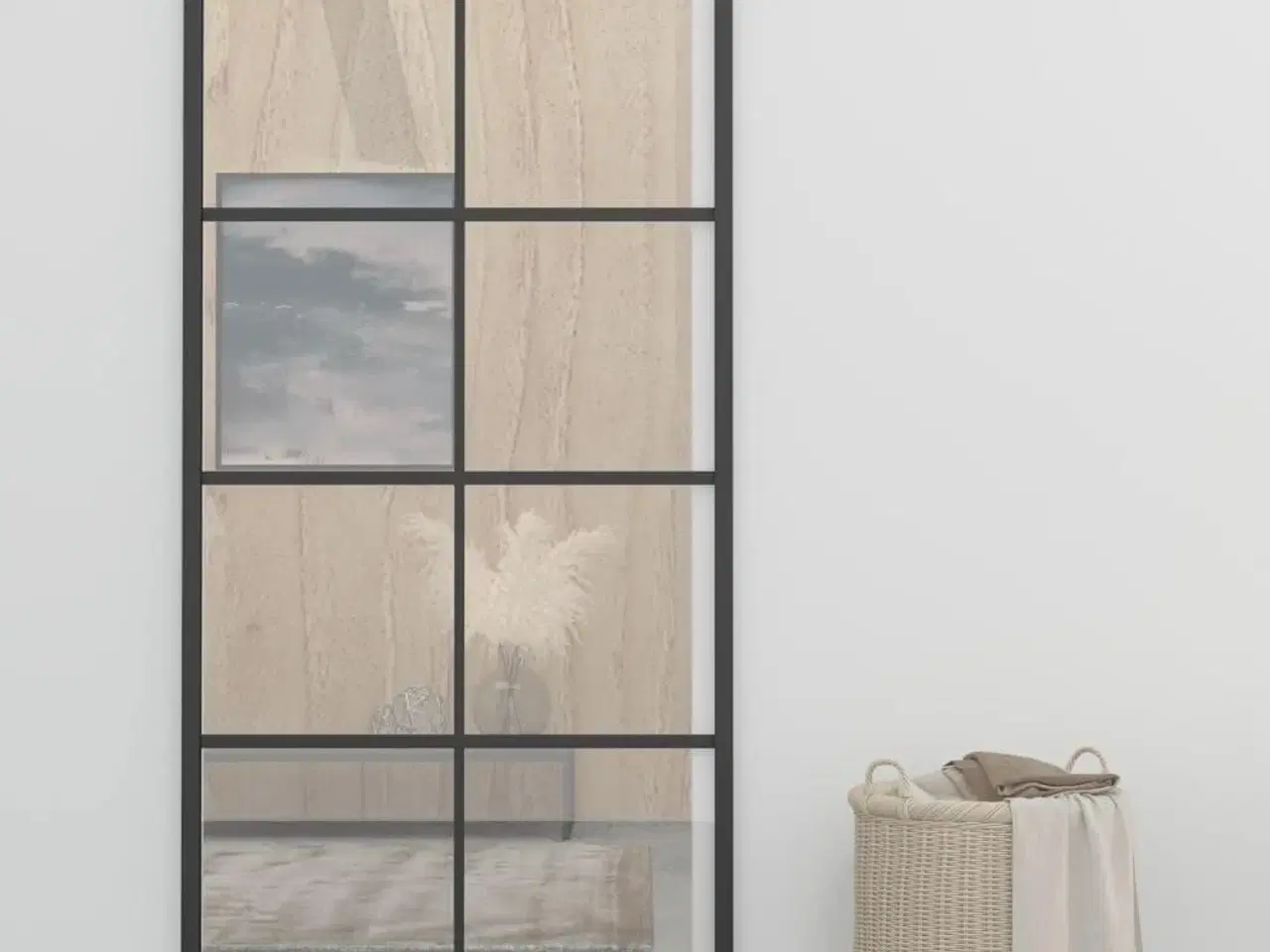 Billede 1 - Skydedør 102,5x205 cm aluminium og sikkerhedsglas sort