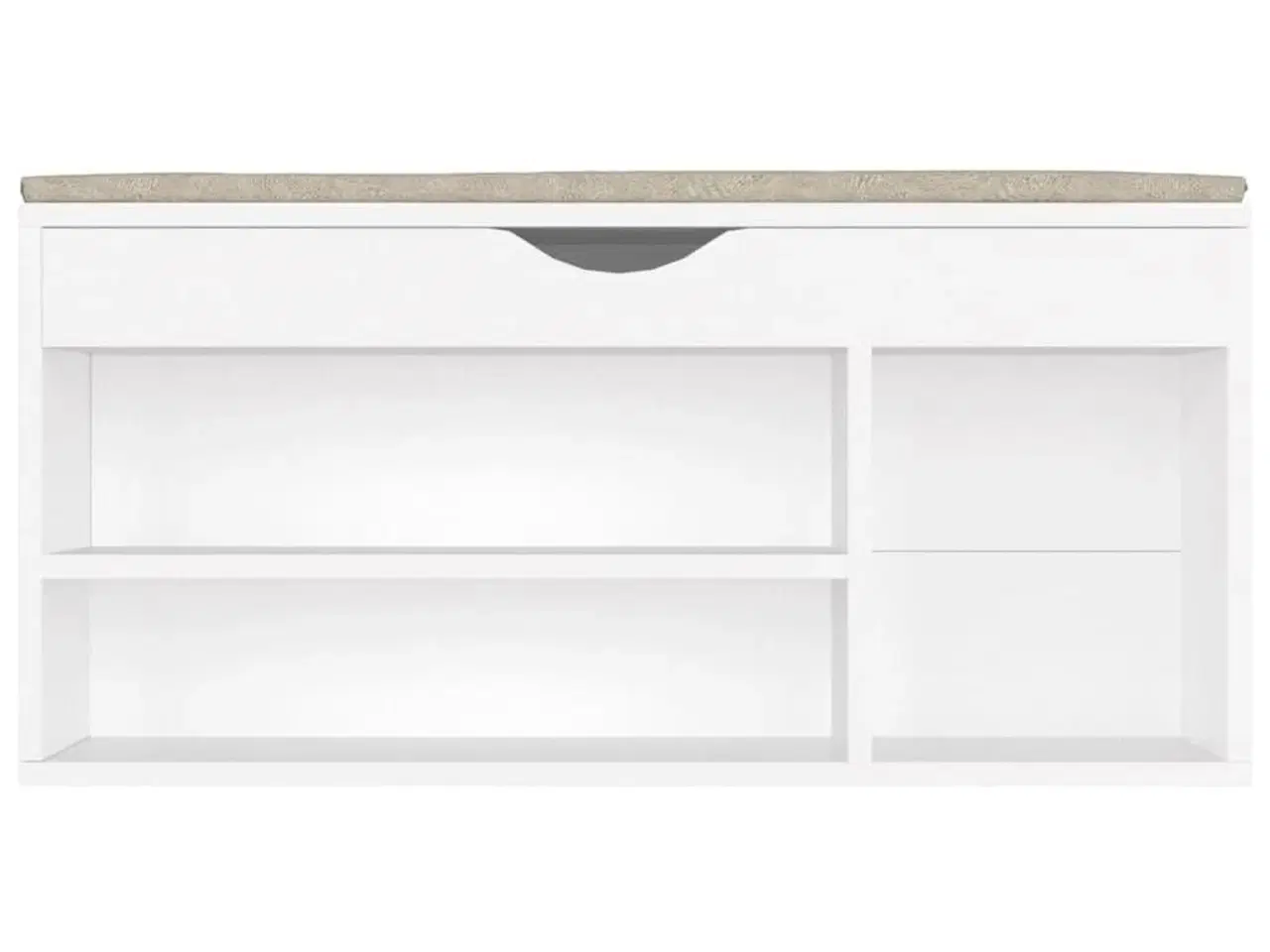 Billede 5 - Skobænk med hynde 104x30x49 cm konstrueret træ hvid