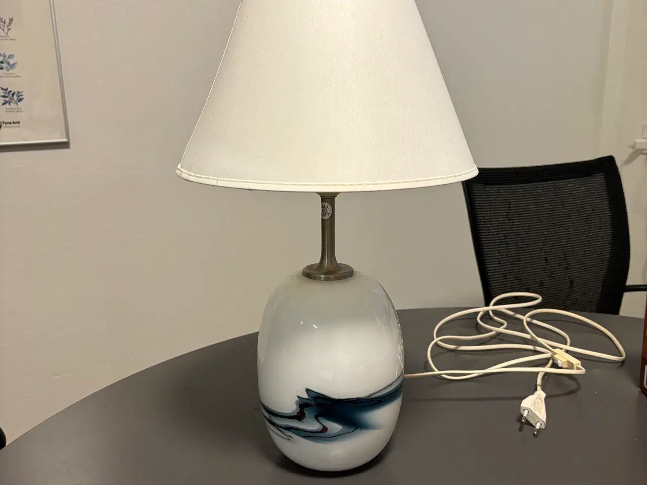 Billede 1 - Bordlampe, holmegaard