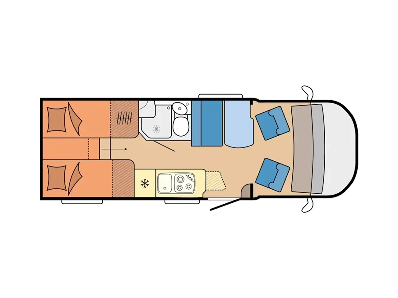 Billede 2 - 2024 - Hobby Ontour Edition V65 GE F   FULD UDSTYRET-KAMPAGNE autocamper er nu på lager, ENKELTSENGE + STOR GARAGE.