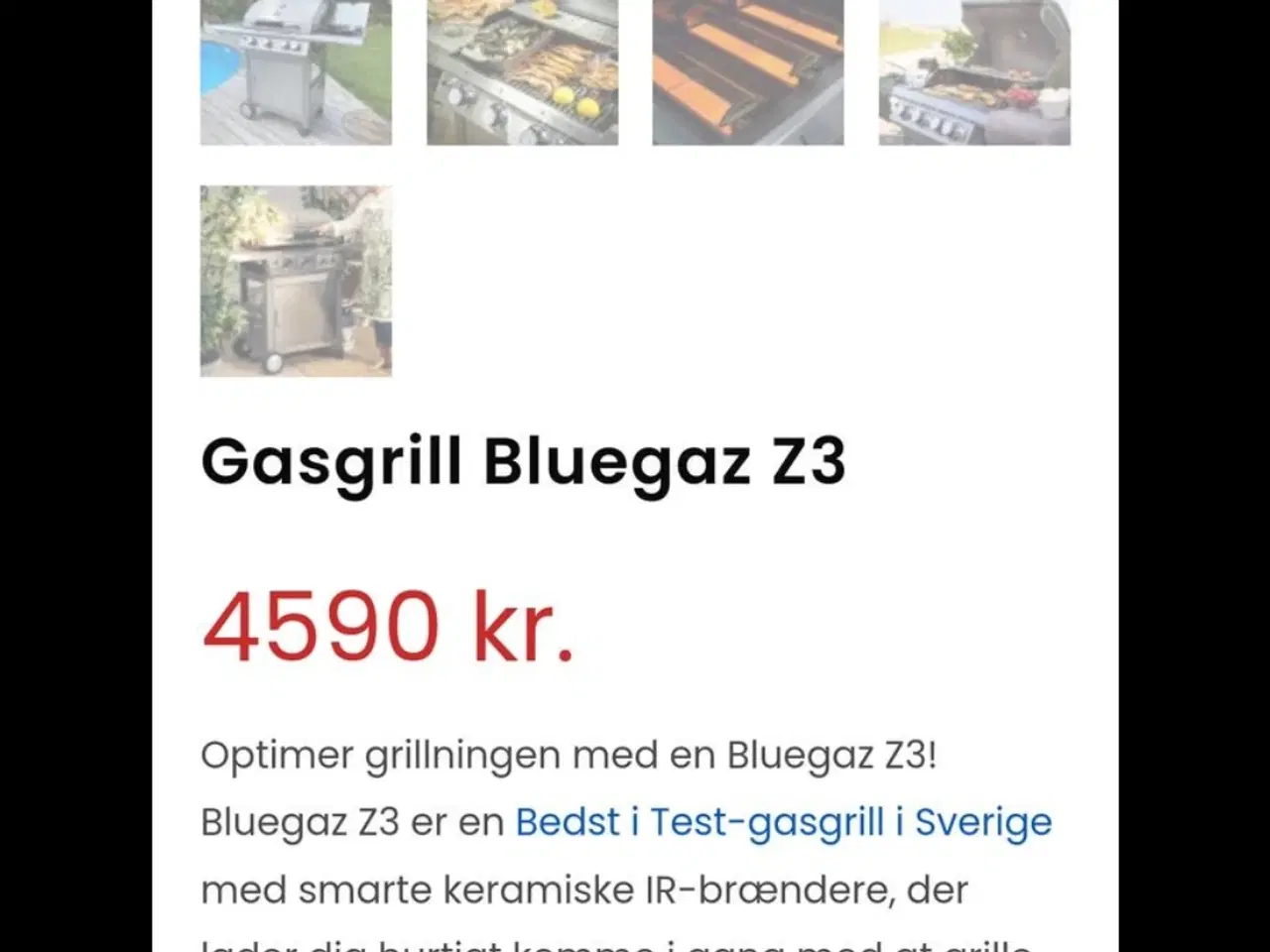 Billede 2 - Bluegaz, Keramisk  gas grill Z3