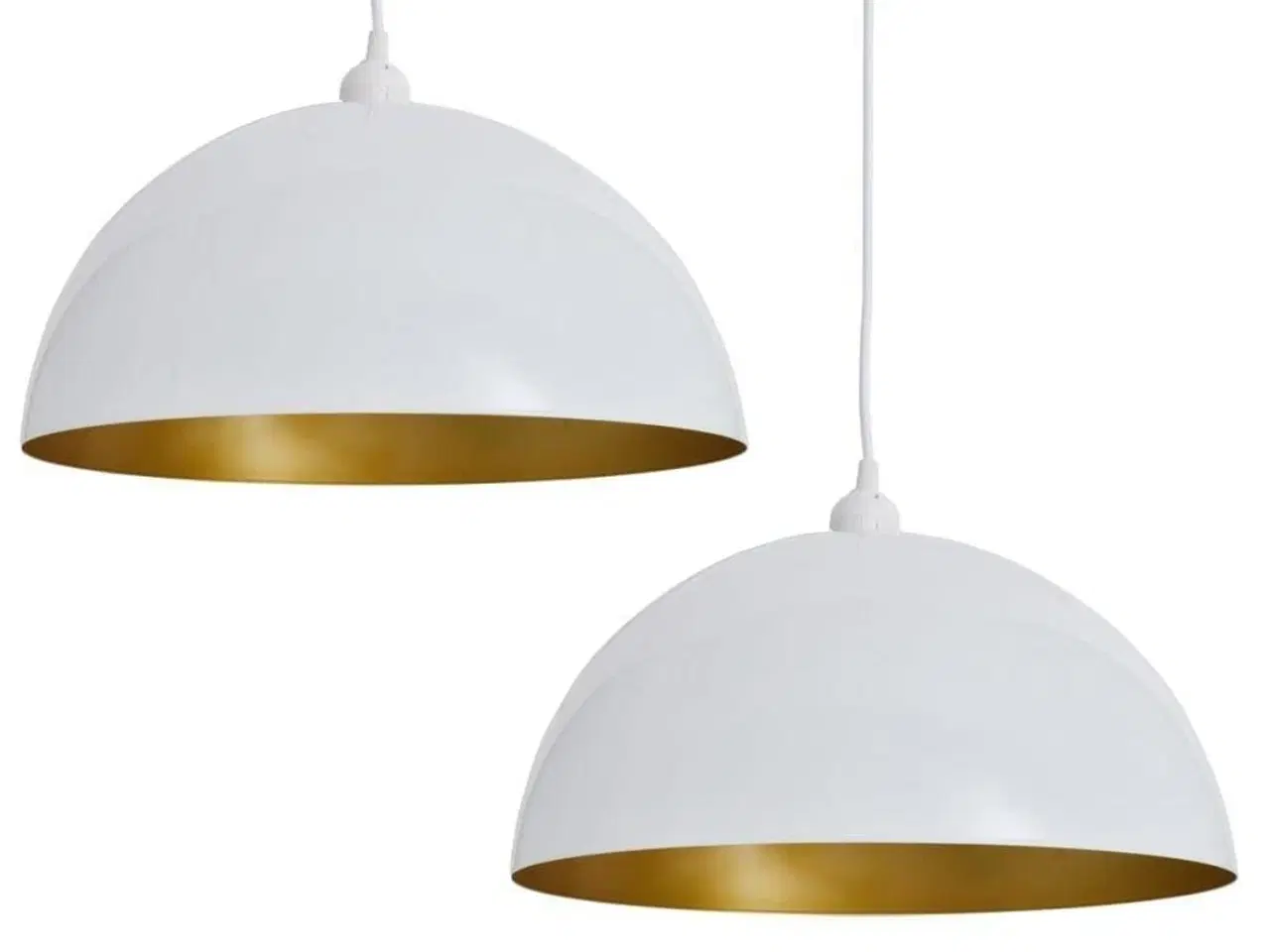 Billede 2 - Loftslampe halvkugle 2 stk. højdejusterbar hvid
