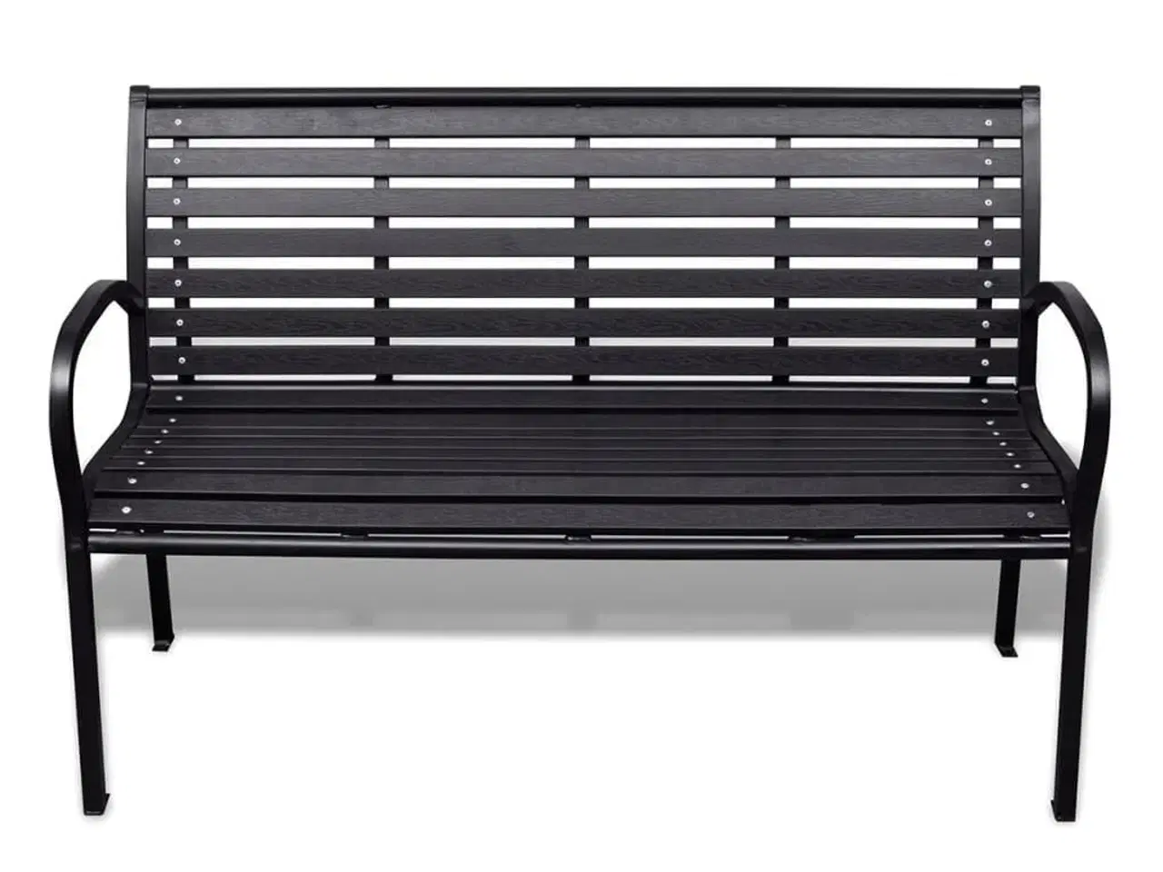 Billede 2 - Havebænk 125 cm stål og WPC sort
