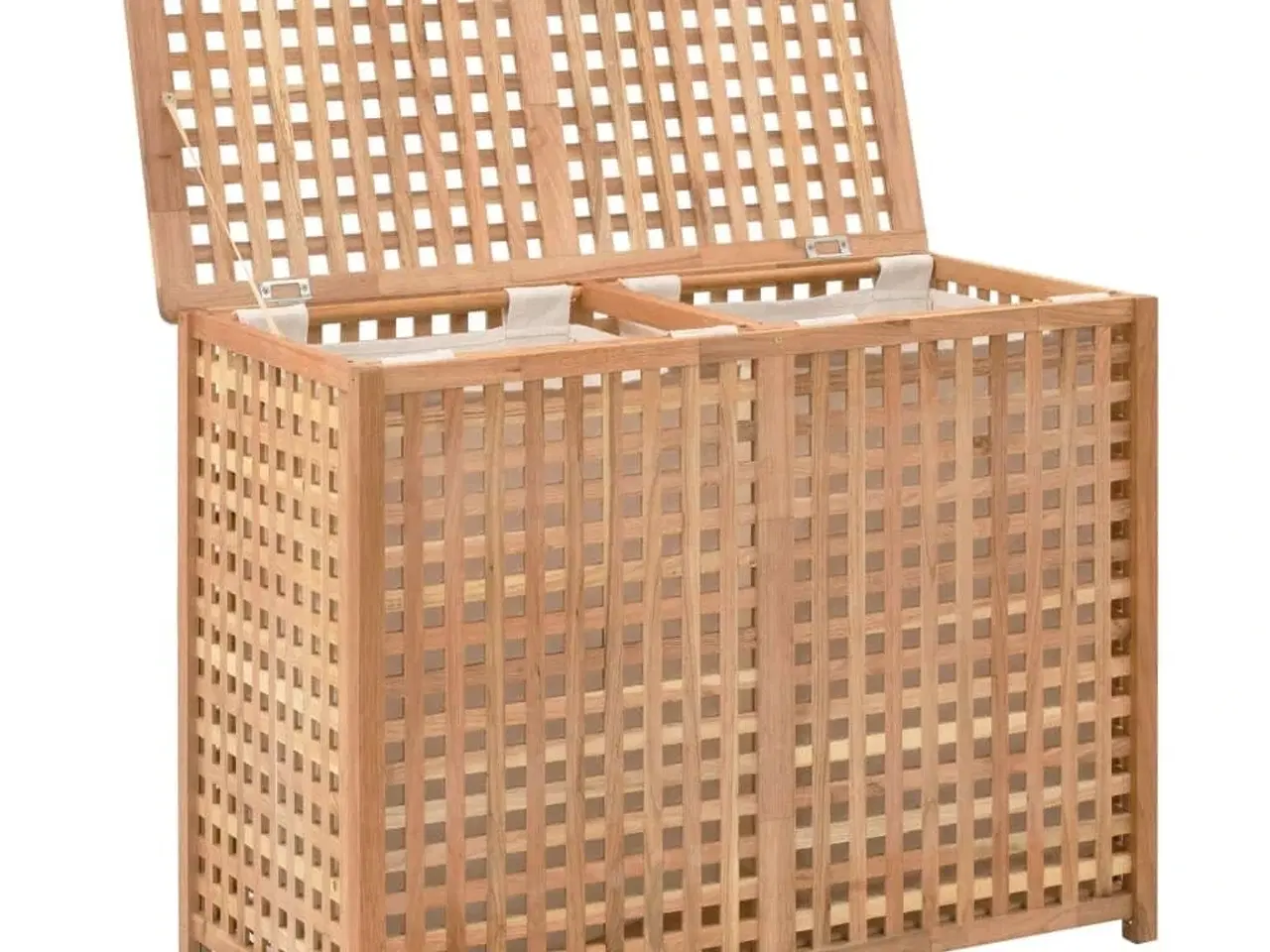 Billede 2 - Vasketøjskurv 87,5x46x67 cm massivt valnøddetræ