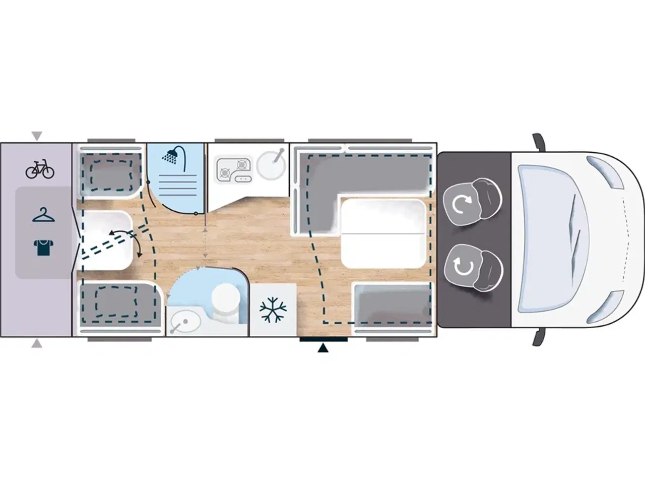 Billede 20 - 2022 - Chausson Titanium 716   FABRIKSNY - Fantastisk delintegreret autocamper med el. sænkbar køjer i bag.og sænkbar dobbeltseng i front, 170 HK og Automatgear