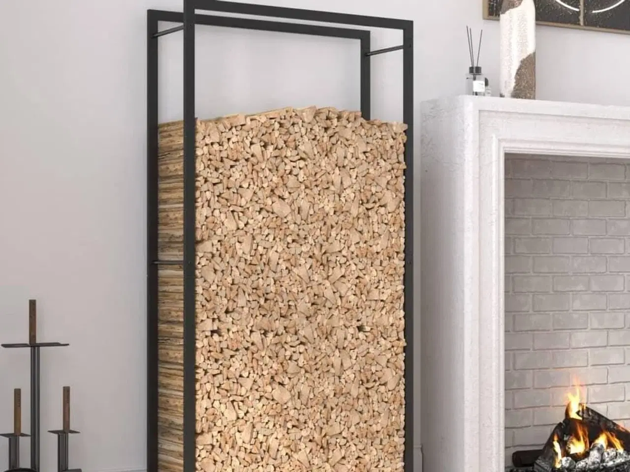 Billede 1 - Brændestativ 80x28x154 cm stål matsort