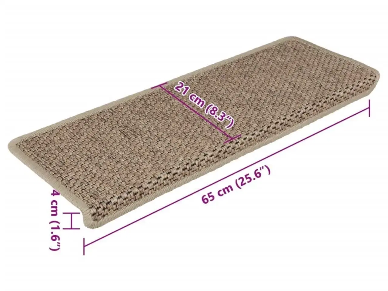 Billede 8 - Selvklæbende trappemåtter 15stk. 65x21x4cm sisal-look sandfarve