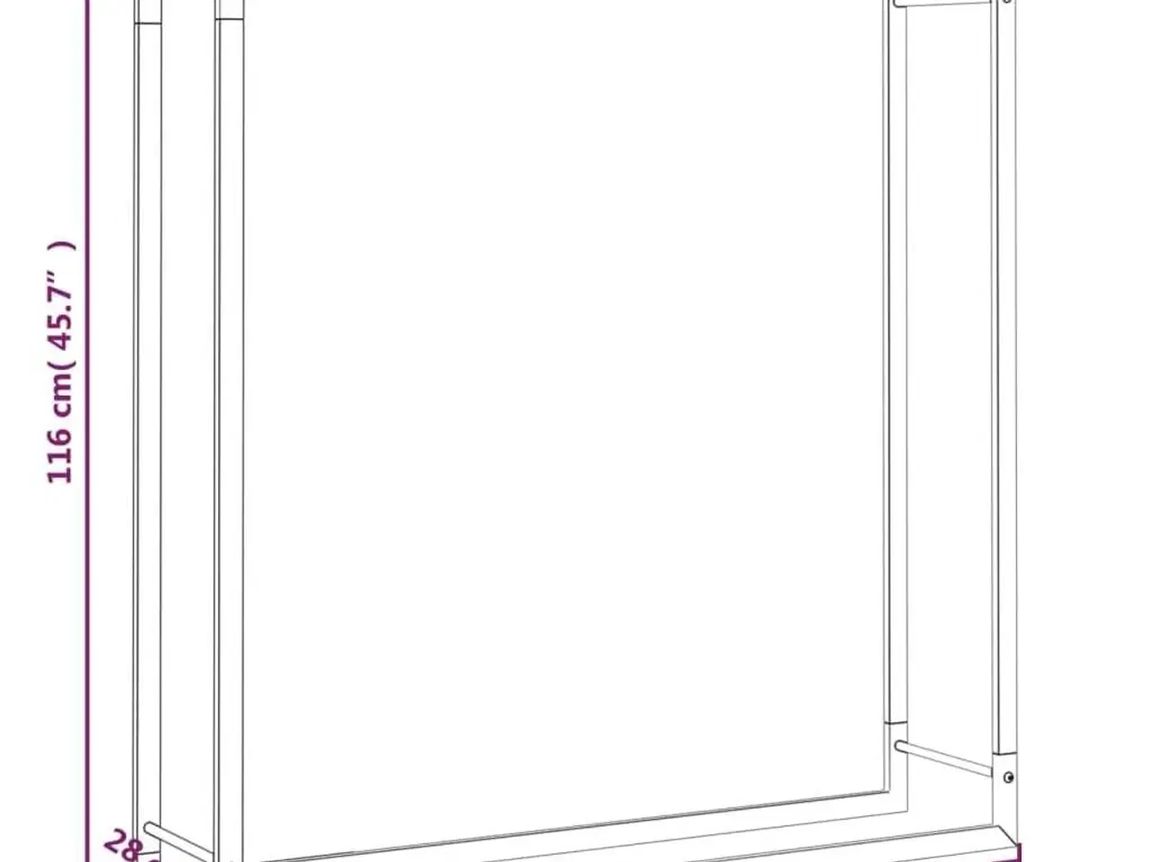 Billede 6 - Brændestativ 110x28x116 cm stål matsort
