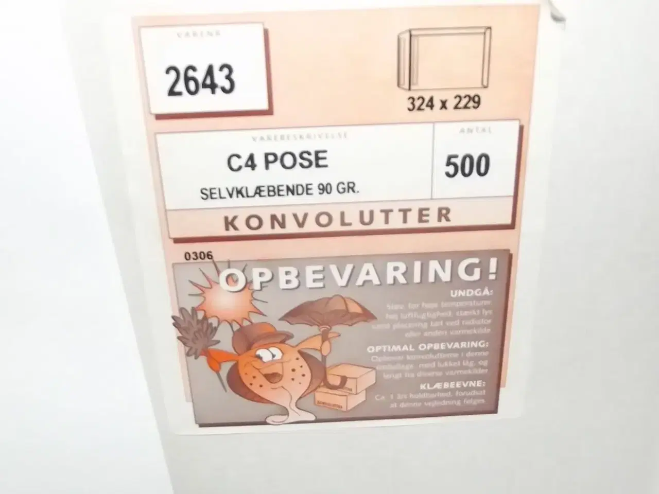 Billede 2 - Konvolutter A4 format 500 stk. pr. kasse