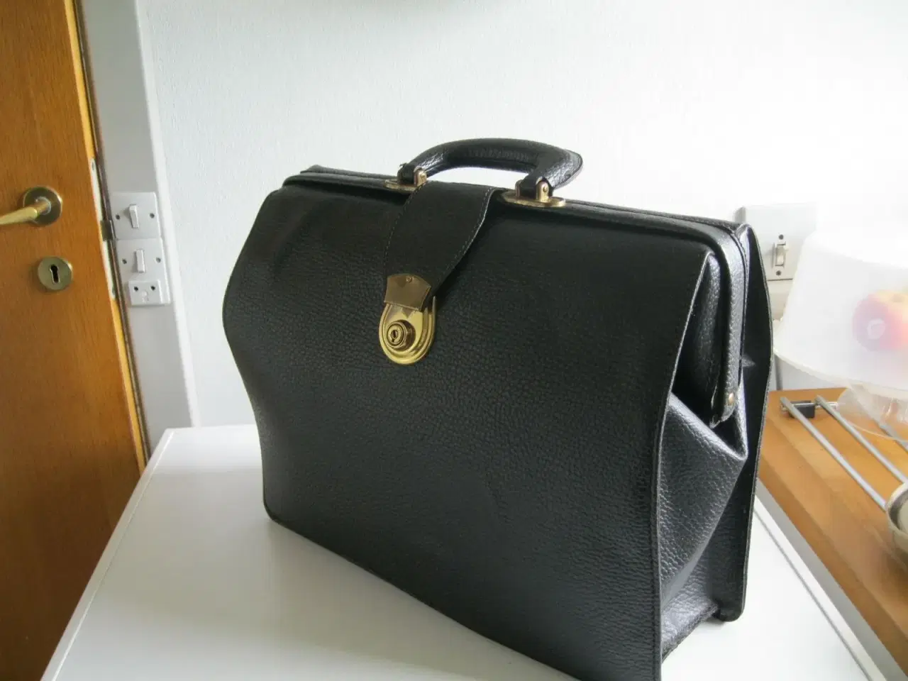 Billede 1 - Læder skole/attache/arbejdstaske VINTAGE