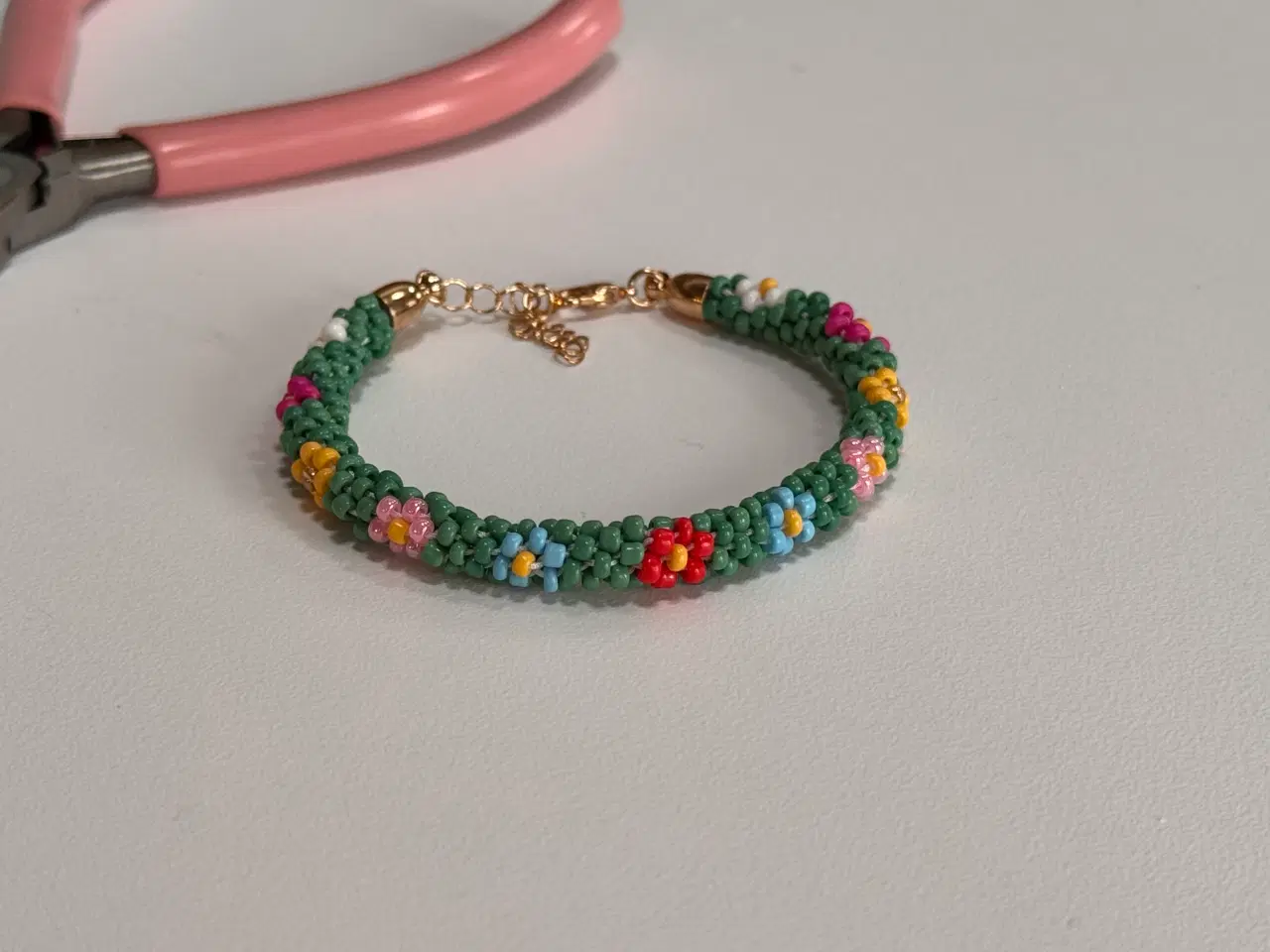 Billede 1 - Kumihimo armbånd med perler