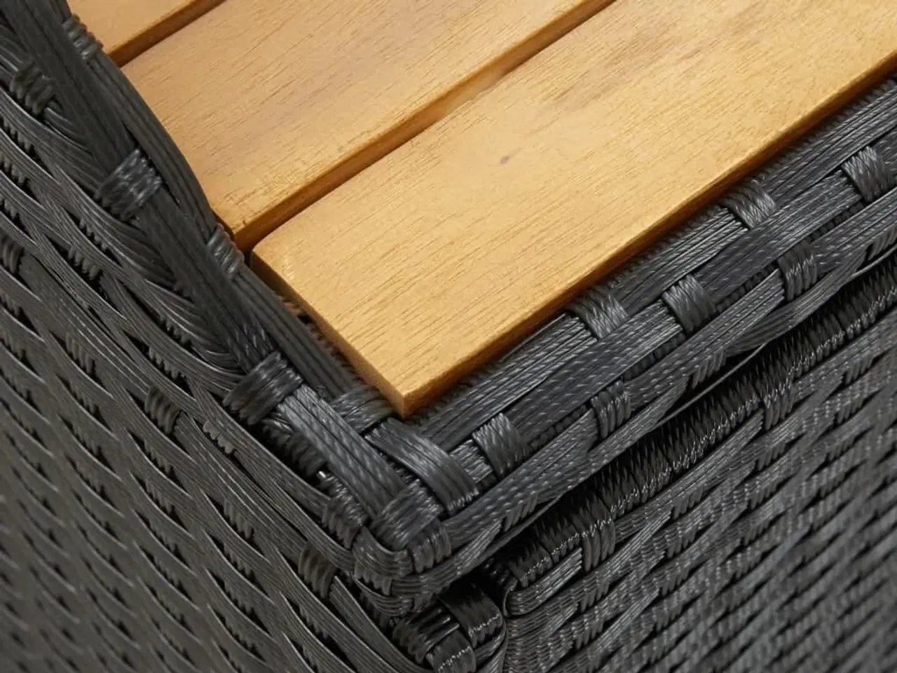 Billede 2 - Havebænk med opbevaring 120 cm polyrattan sort