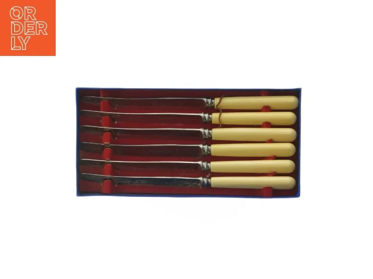 Billede 2 - Gammelt knivsæt med original æske fra Mollybdenum (str. 6 styk. 24 cm)