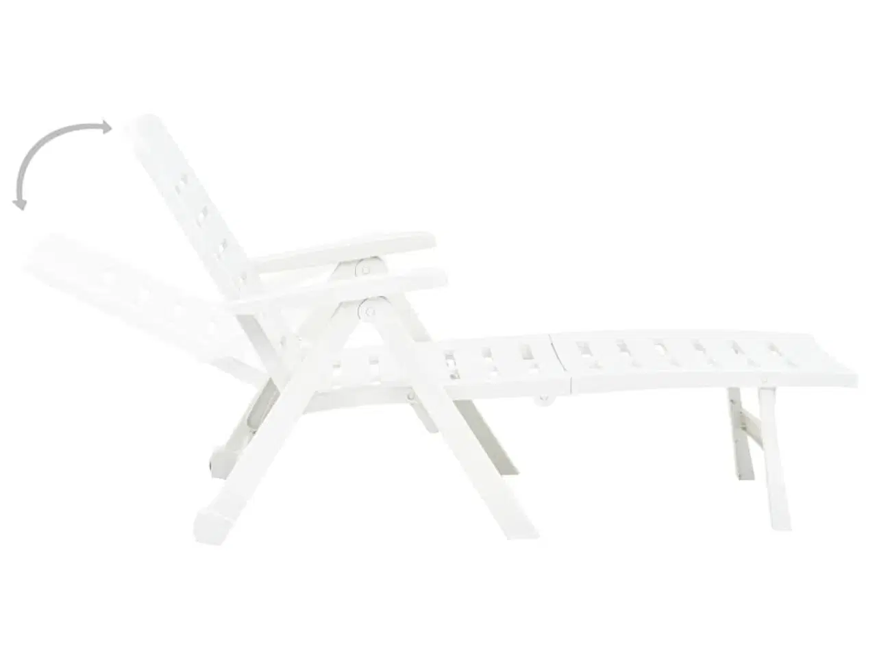 Billede 4 - Foldbar liggestol plastik hvid
