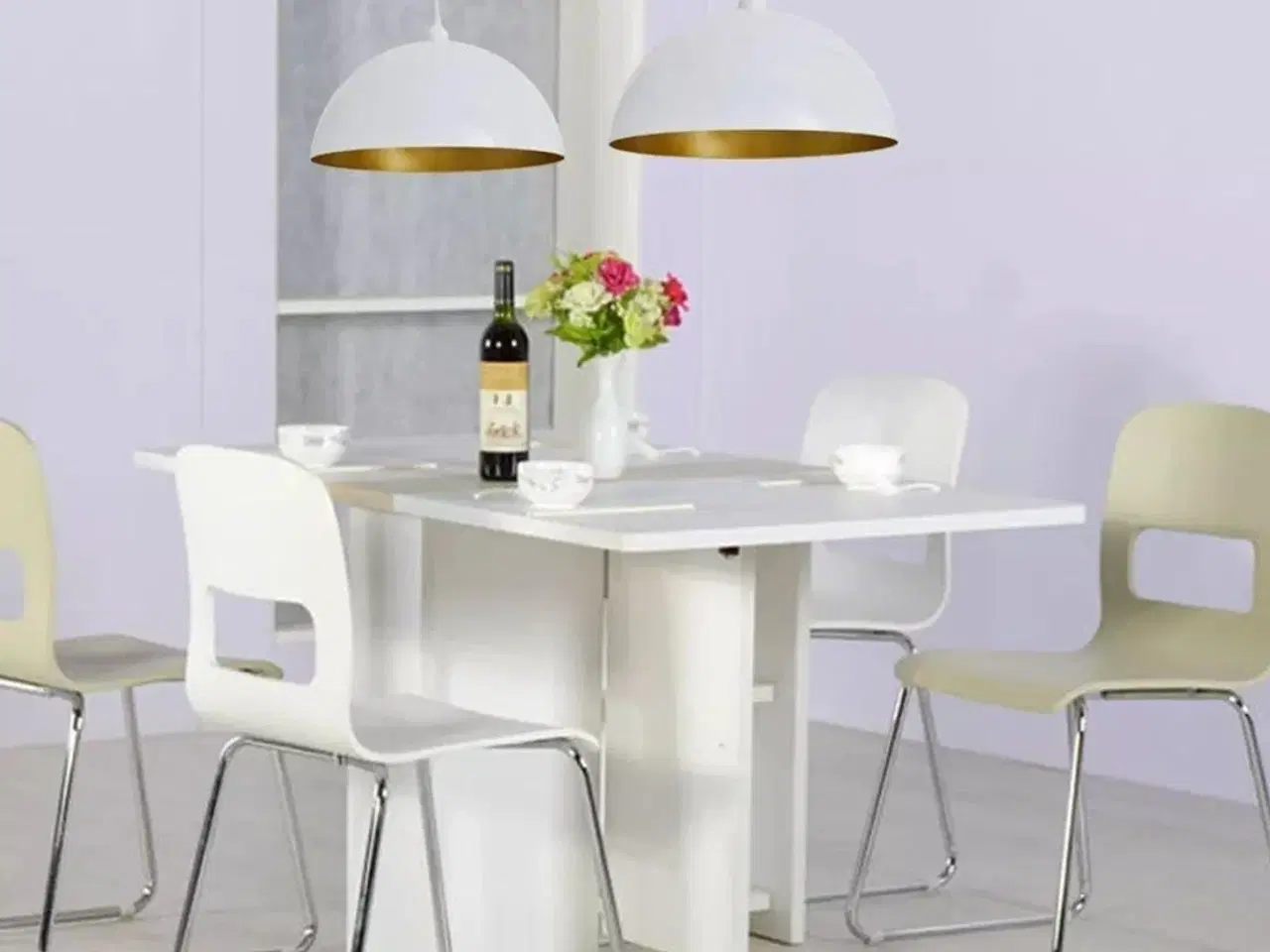 Billede 4 - Loftslampe halvkugle 2 stk. højdejusterbar hvid