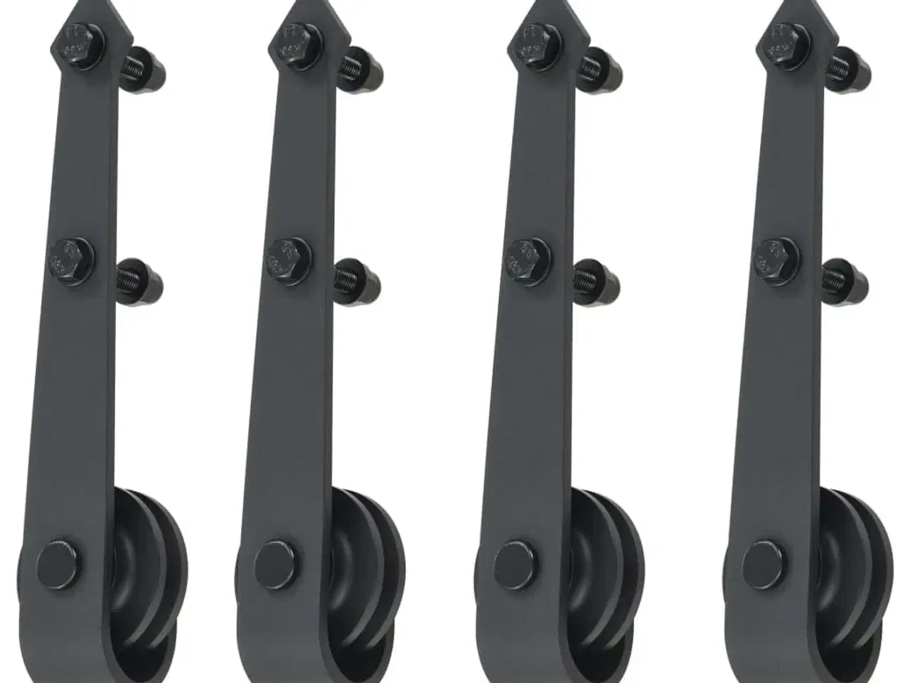 Billede 4 - Hardwarekit til skydedør 2 x 183 cm stål sort