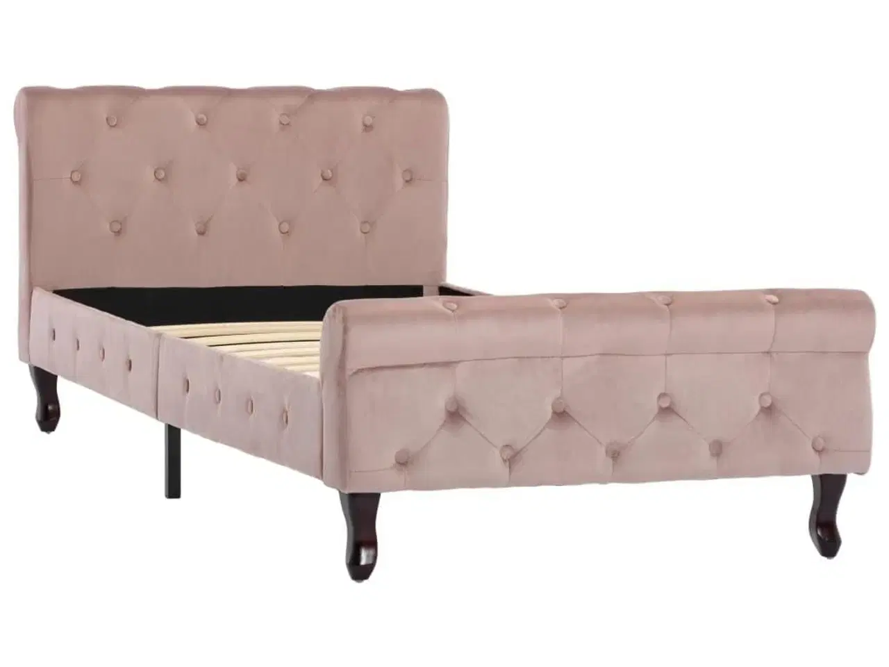 Billede 2 - Sengestel 90x200 cm fløjl lyserød