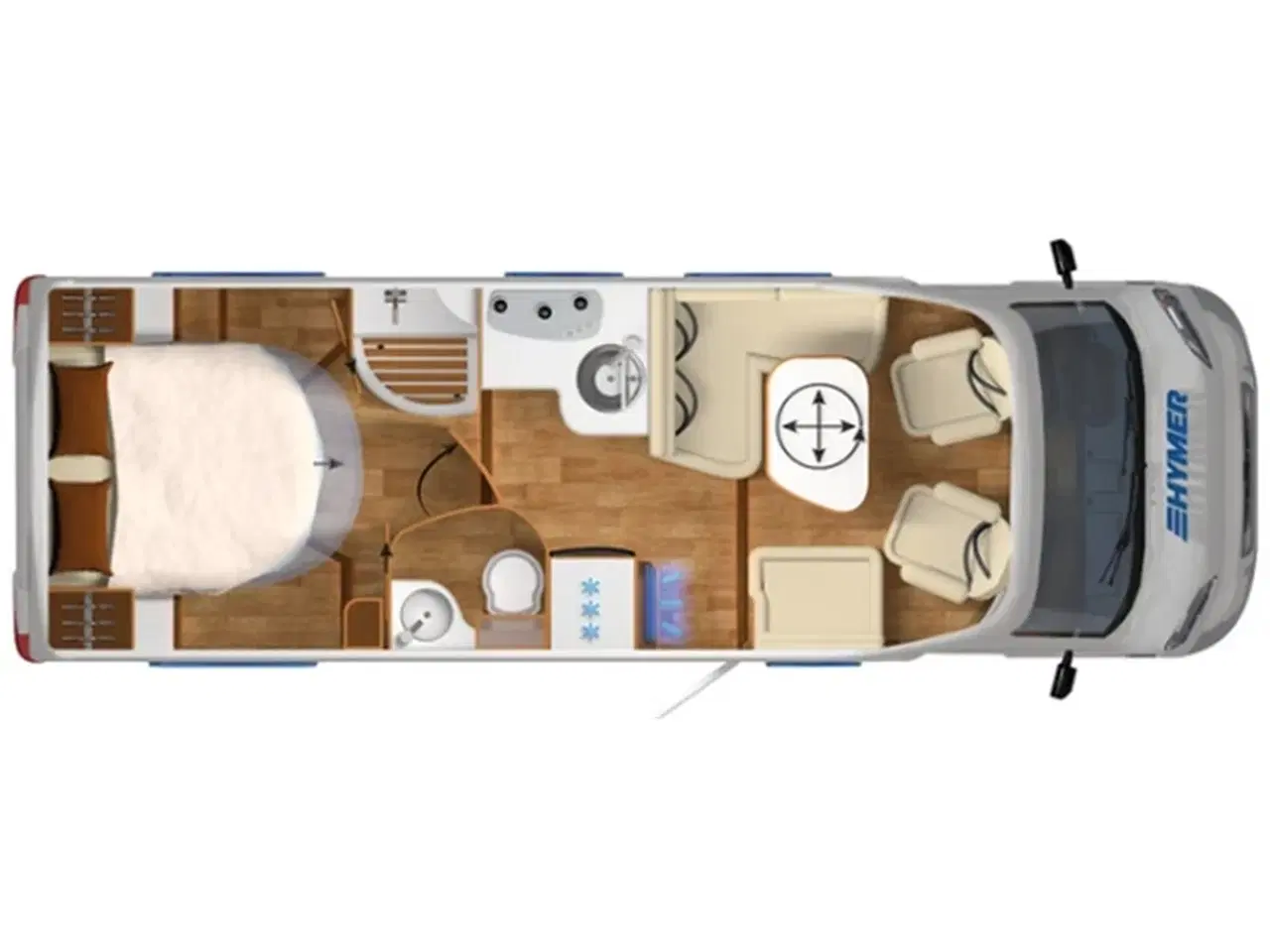 Billede 34 - 2020 - Hymer Tramp CL 698   Fiat Hymer T 698 CL QB, interiør med look af kirsebærtræ, flot, 150 Hk og automatgear. Kun kørt 9.700 km