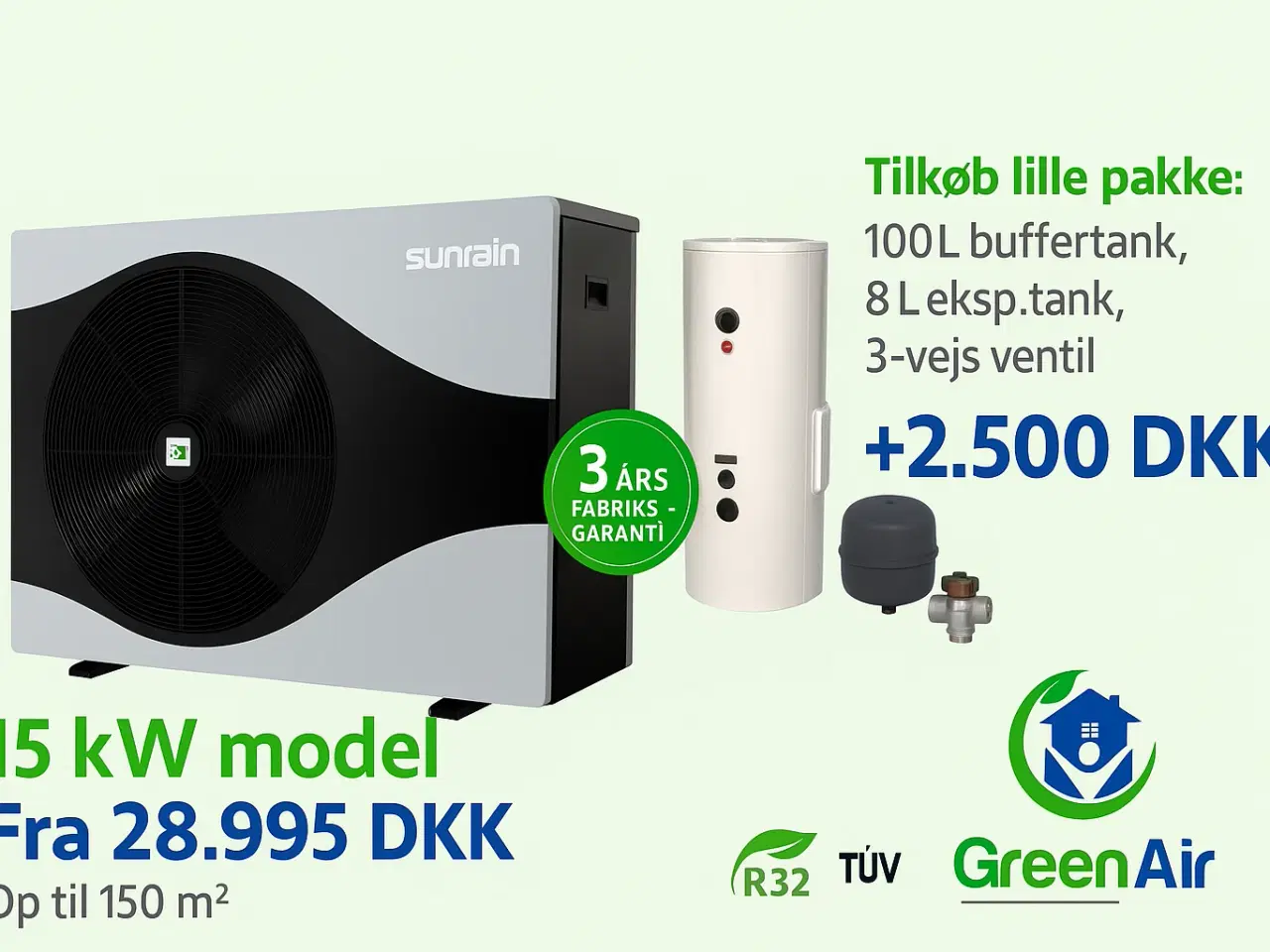 Billede 1 - 🌟 15 kW Sunrain Monoblock Varmepumpe – UDSALG 🌟