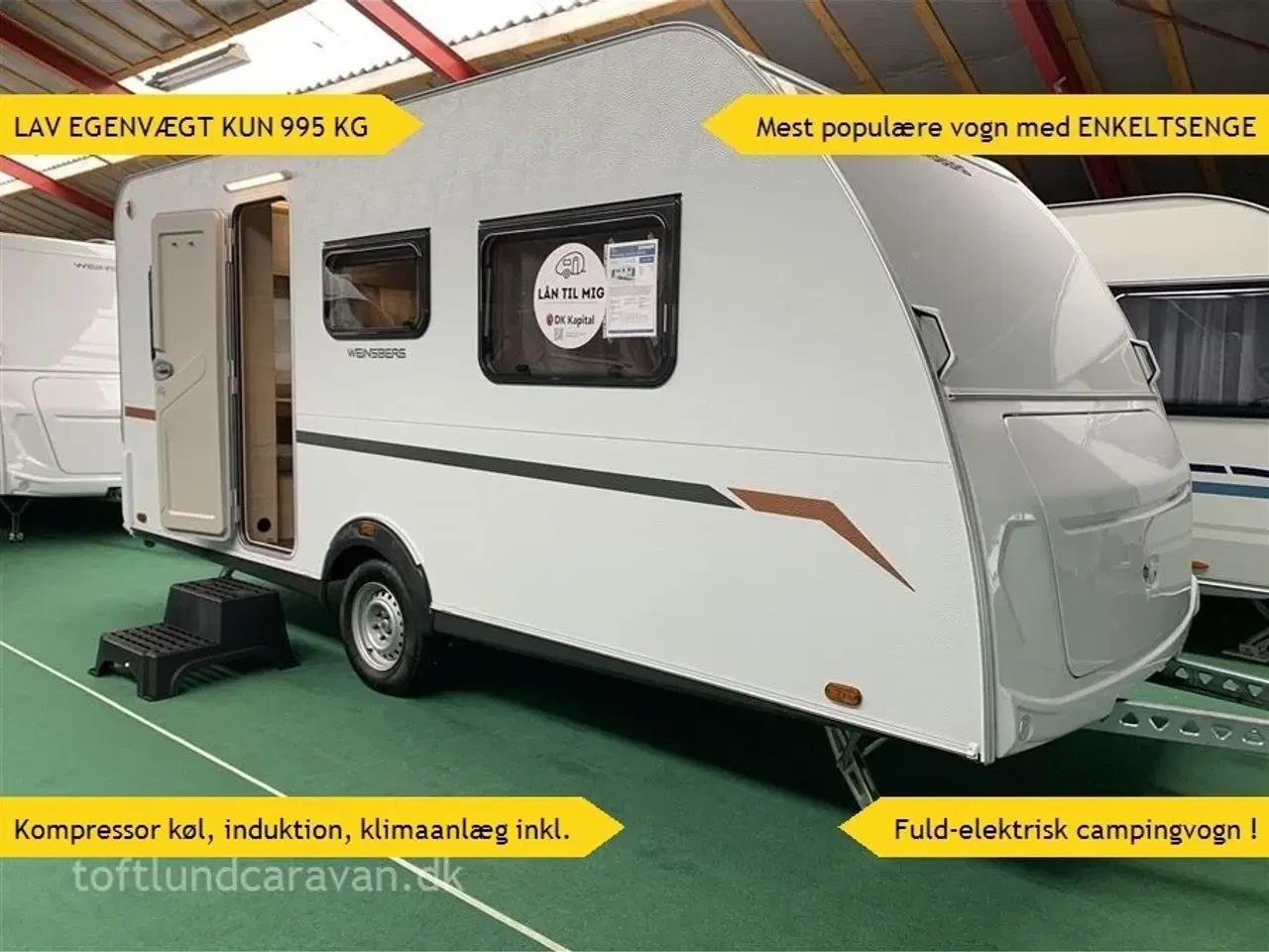 Billede 1 - 2025 - Weinsberg CaraCito 470 EU E-Power   LAV VÆGT. FULDELEKTRISK campingvogn med enkeltsenge. NU PÅ LAGER, klar til omgående lev.
