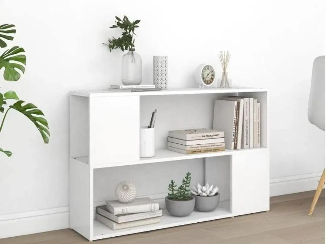 Billede 1 - Bogreol 100x24x63 cm konstrueret træ hvid