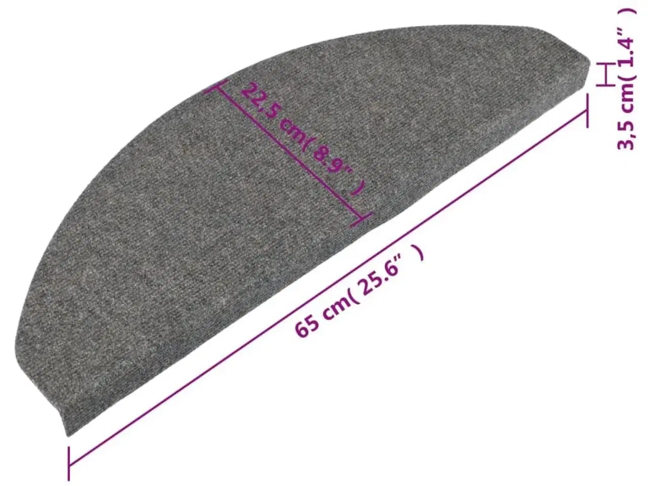 Billede 8 - Trappemåtter 15 stk. 65x22,5x3,5 cm selvklæbende grå