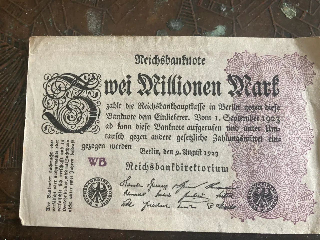 Billede 1 - 2 mio mark seddel fra 1923