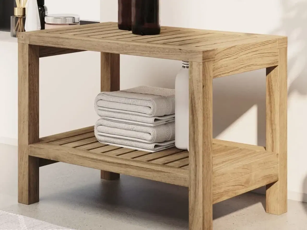 Billede 1 - Badeværelsesbord 60x30x45 cm massivt teaktræ