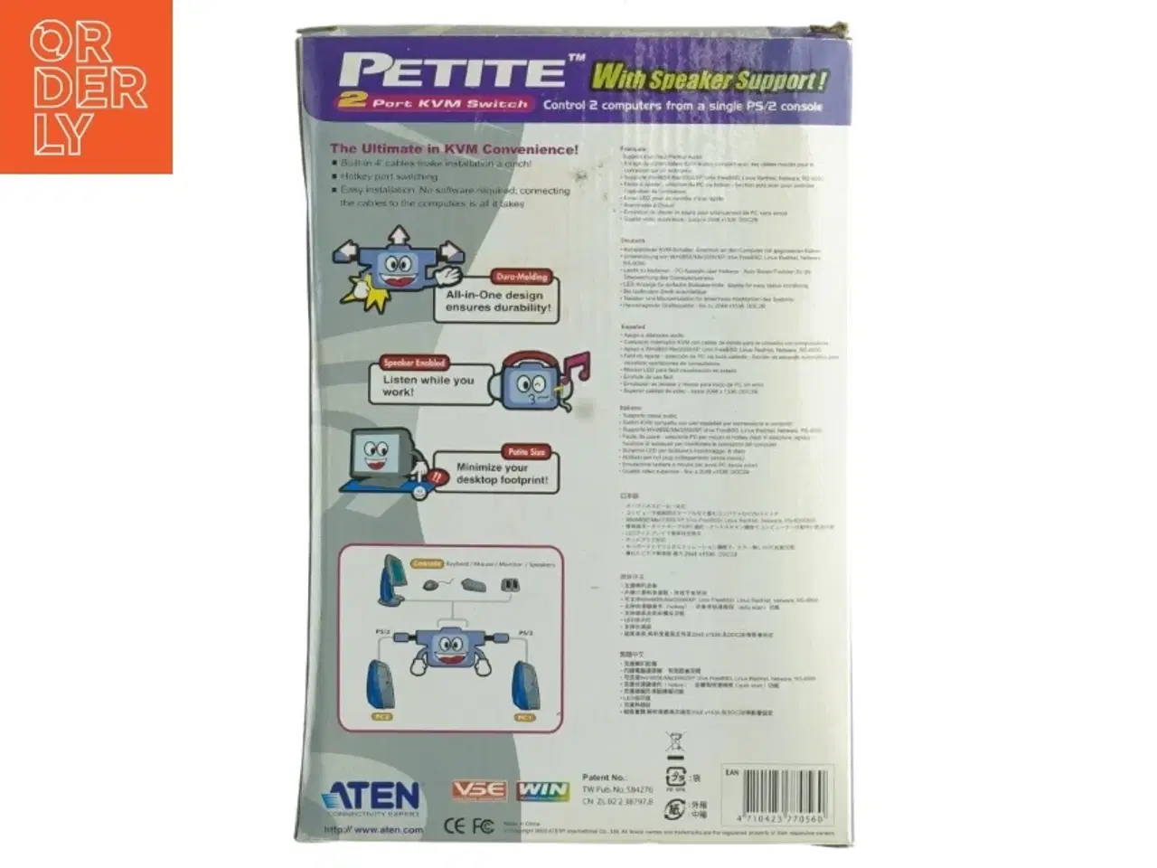 Billede 2 - ATEN 2-Port KVM Switch fra Petite (str. 23,5 x 16 cm)