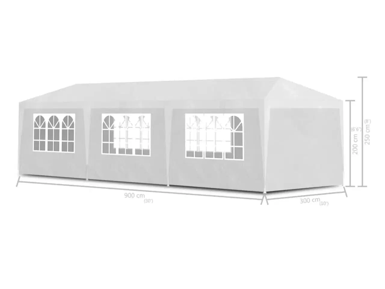 Billede 6 - Festtelt 3 x 9 m hvid