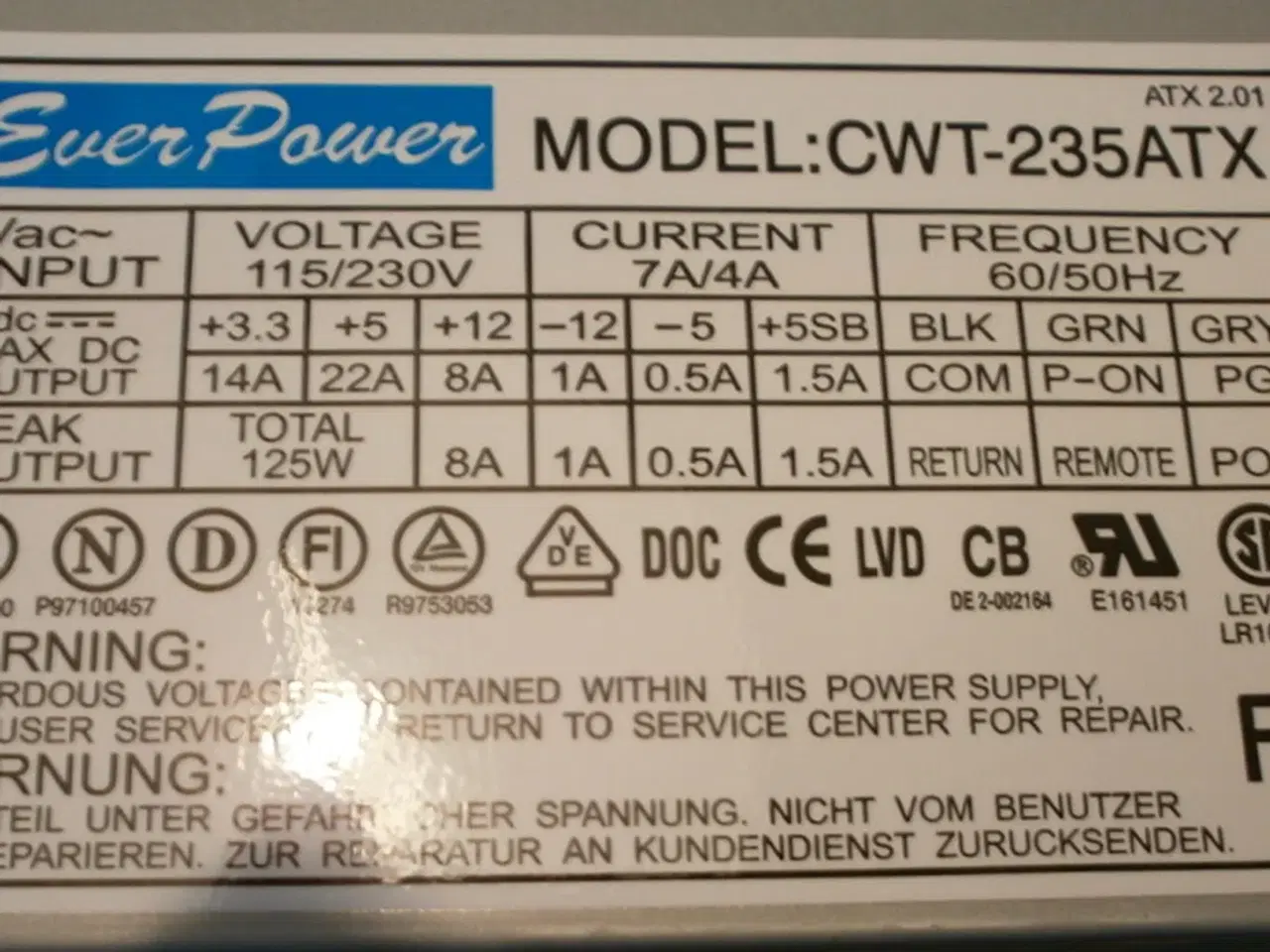 Billede 2 - Strømforsyning, 235W - Perfekt Gave !