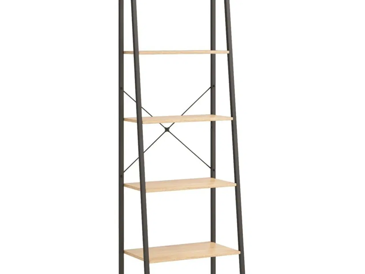 Billede 2 - Stigereol med 5 hylder 56x35x174 cm lysebrun og sort