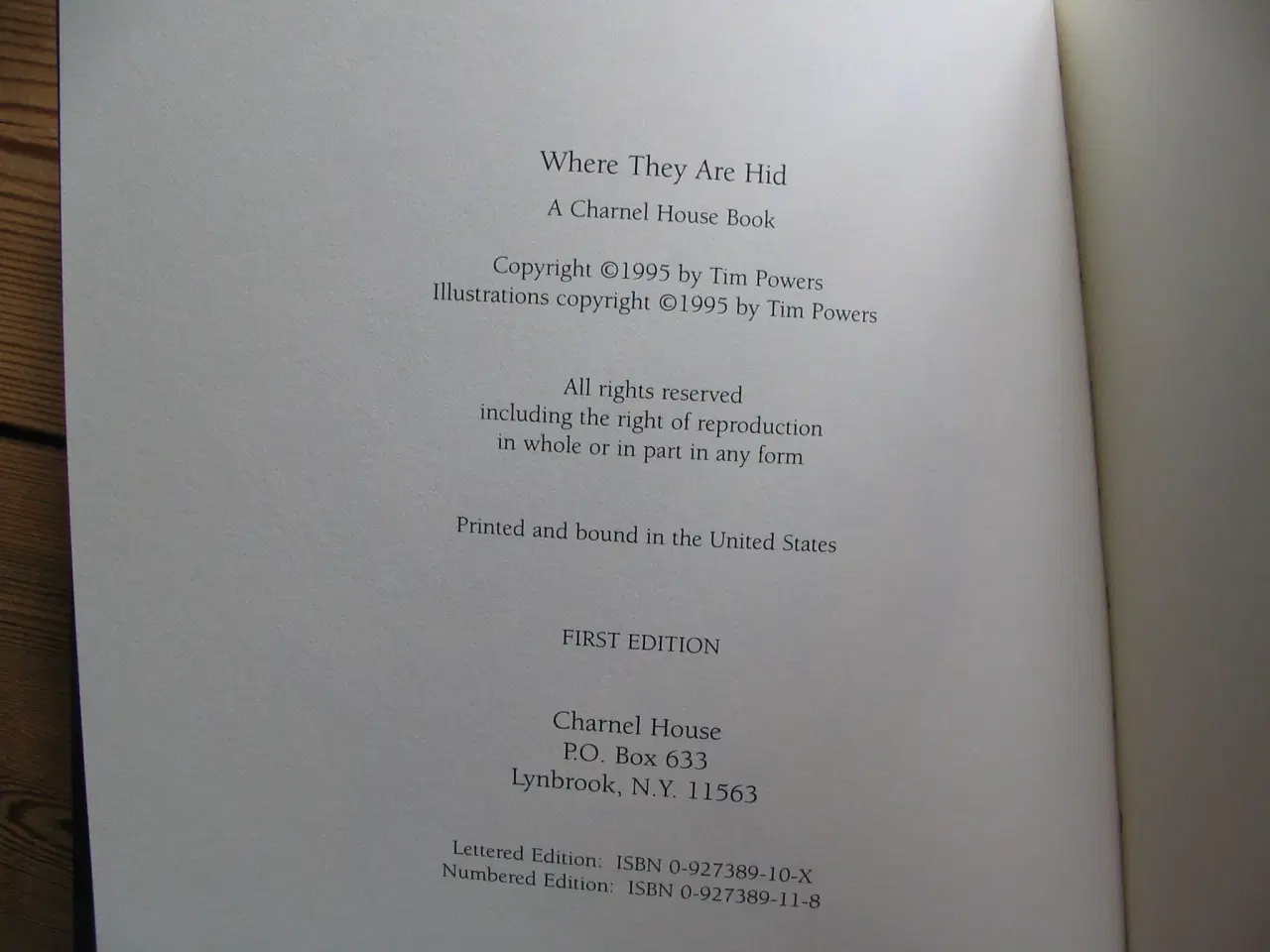 Billede 4 - Tim Powers born 1952. Where They Are Hid