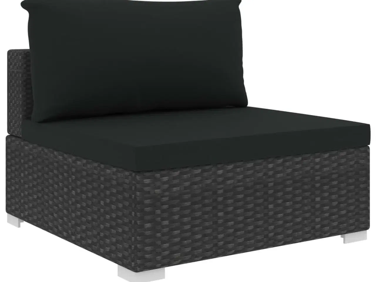 Billede 5 - Haveloungesæt 4 dele med hynder polyrattan sort