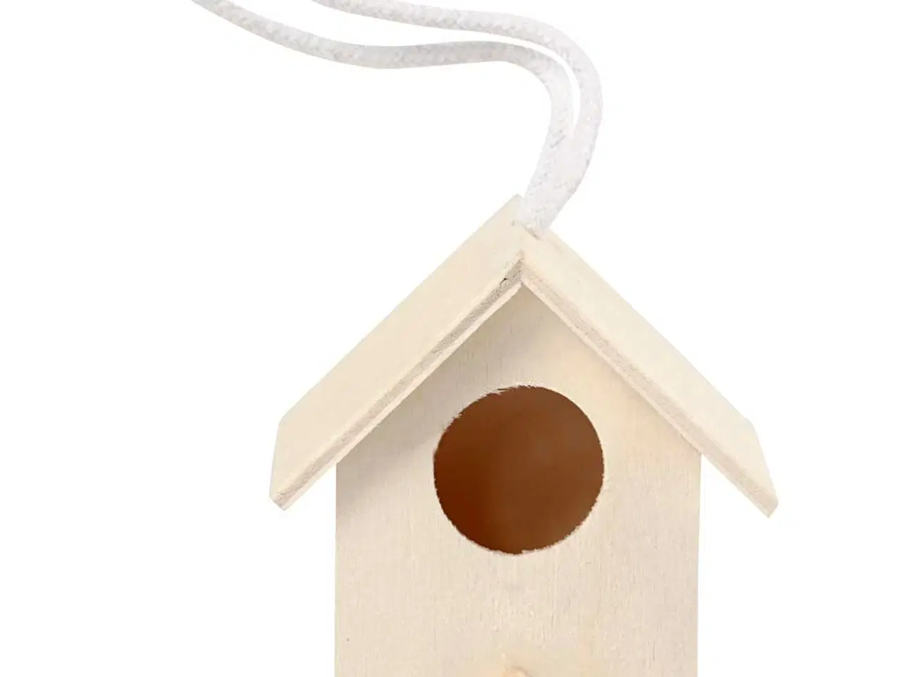 Billede 1 - Charmerende træfuglehus 6x6 cm med ophængssnor