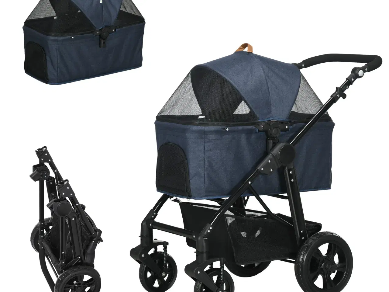 Billede 2 - Klapvogn Til Hunden 2in1 Blå "Tilbud"