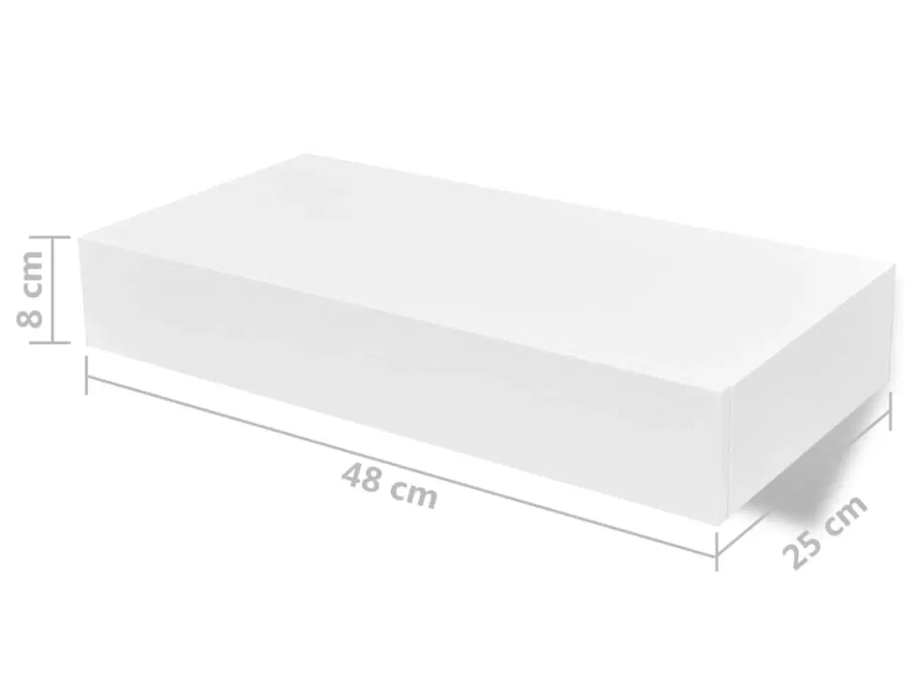 Billede 6 - Svævende væghylder med skuffer 2 stk. 48 cm hvid