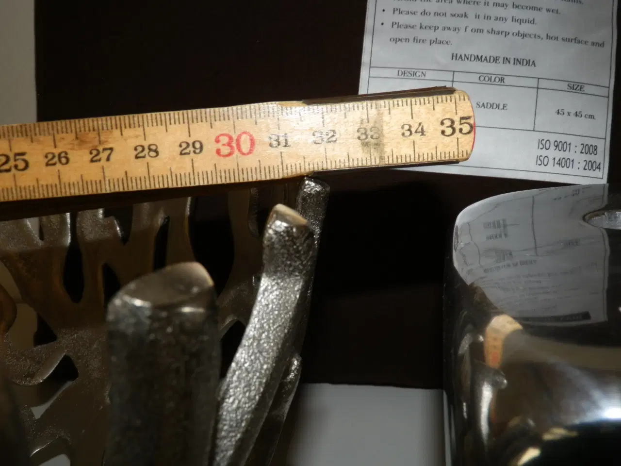 Billede 10 - Furre Hause metal skål, terning og læderpude.