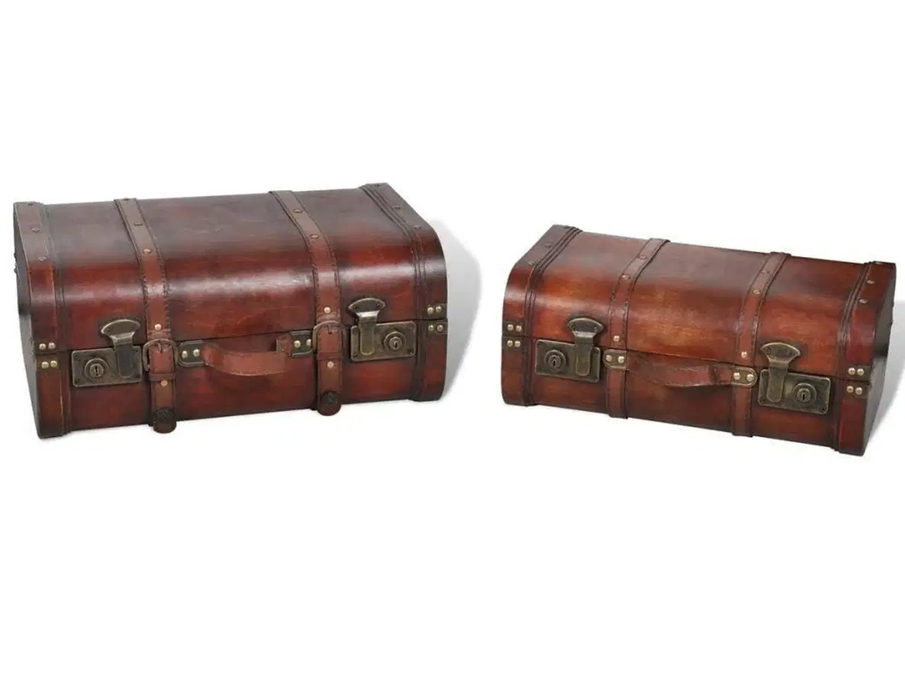 Billede 4 - Skattekiste vintagestil 2 stk. brun træ