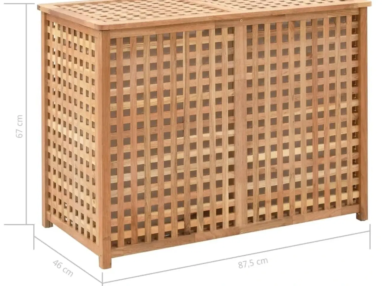 Billede 8 - Vasketøjskurv 87,5x46x67 cm massivt valnøddetræ