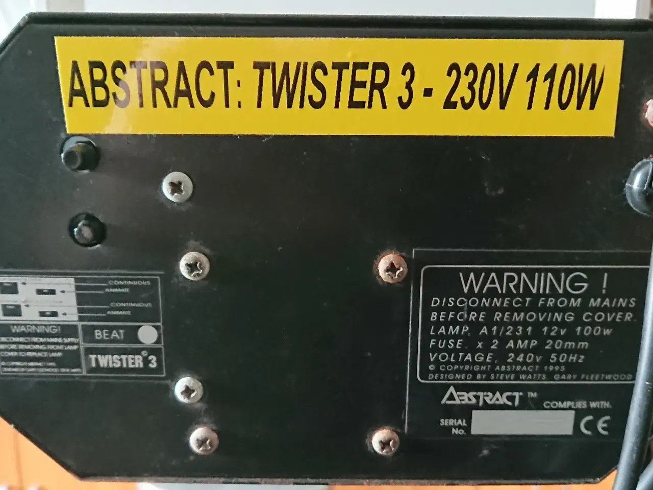 Billede 5 - Udlejning - ABSTRACT TWISTER 3 110 Watt. LED