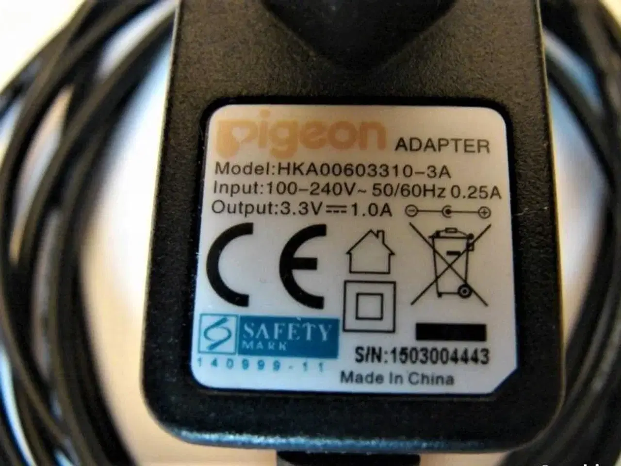 Billede 3 - pigeon Adapter HKA00603310-3A 3.3VDC 1.0A
