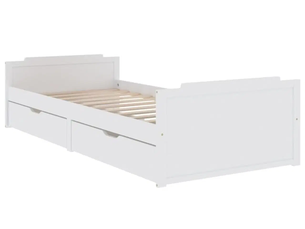 Billede 3 - Sengeramme med skuffer 90x200 cm massivt fyrretræ hvid