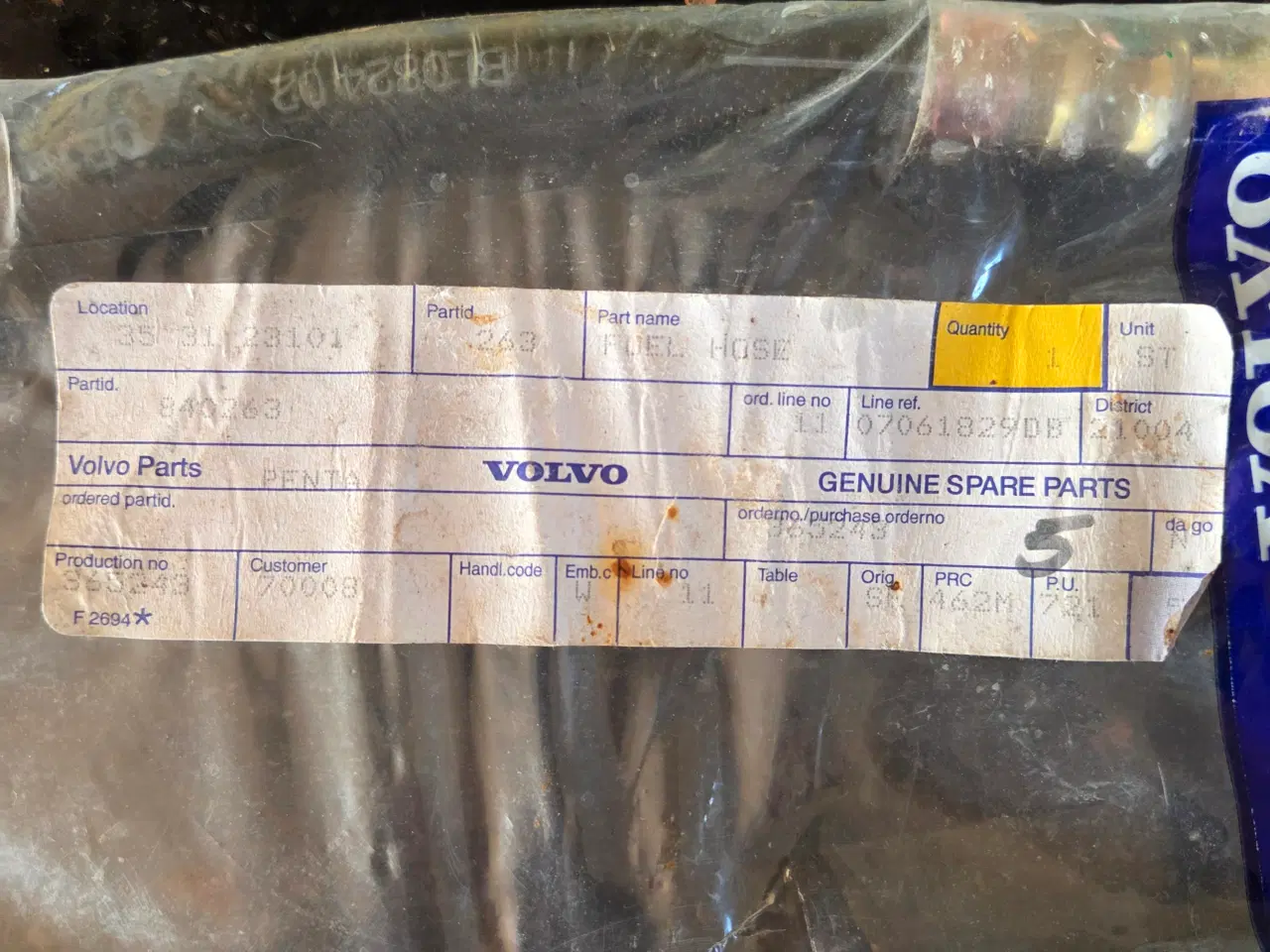Billede 2 - Brændstofslange Volvo Penta MD5