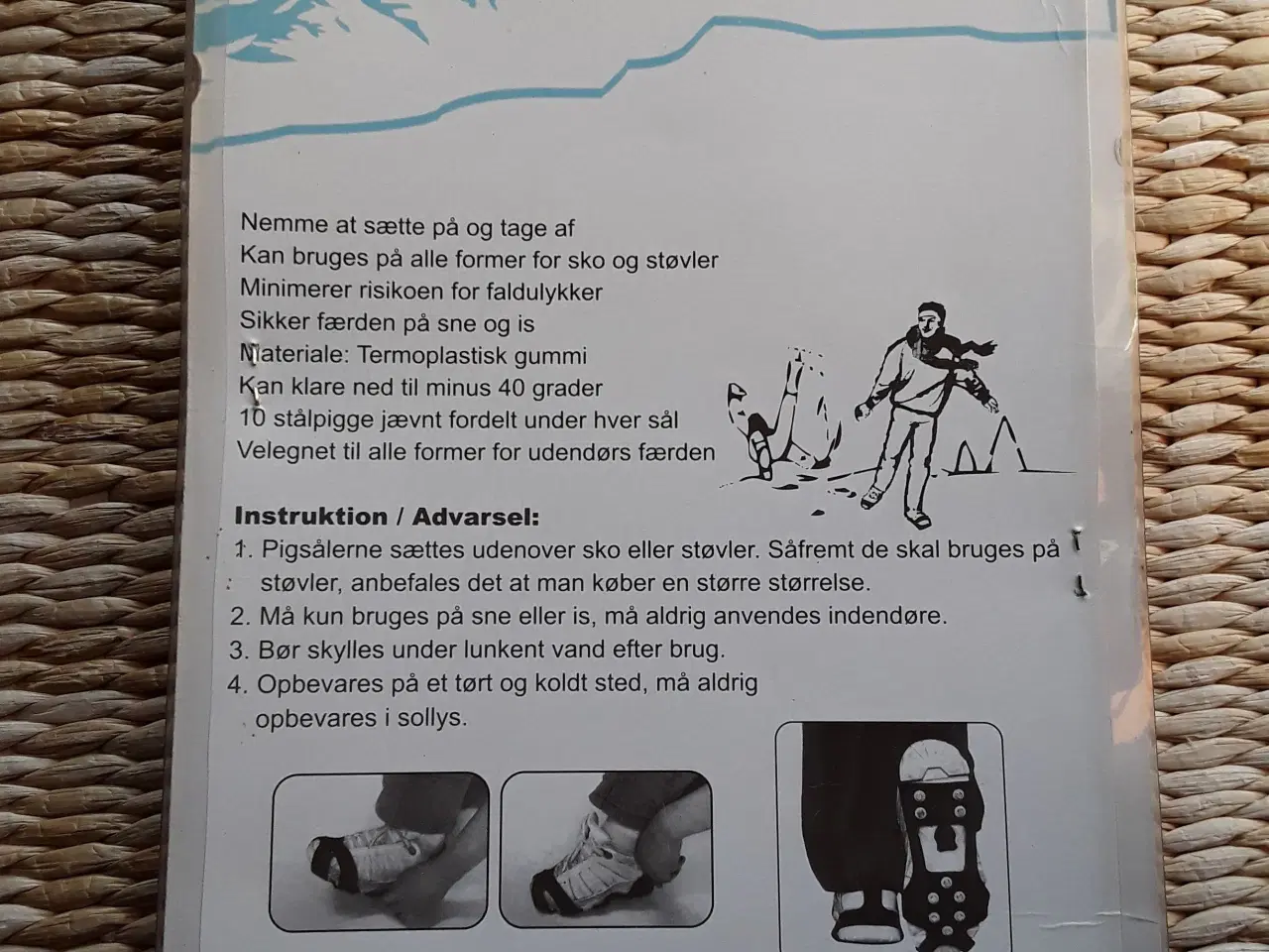Billede 2 - Nye såler med pigge str L / 39-46 i org. emballage