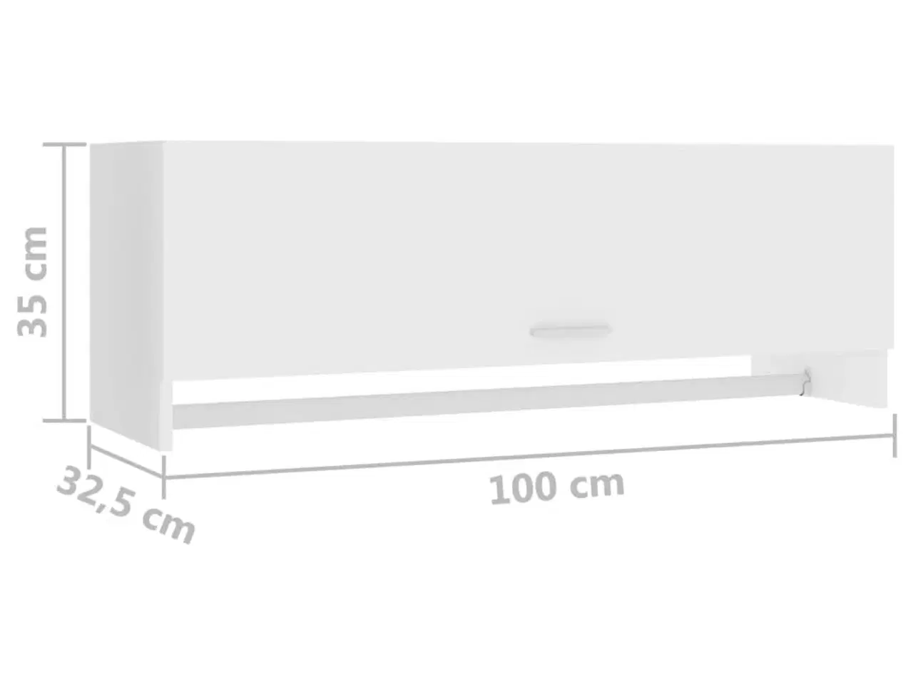Billede 8 - Garderobeskab 100x32,5x35 cm konstrueret træ hvid