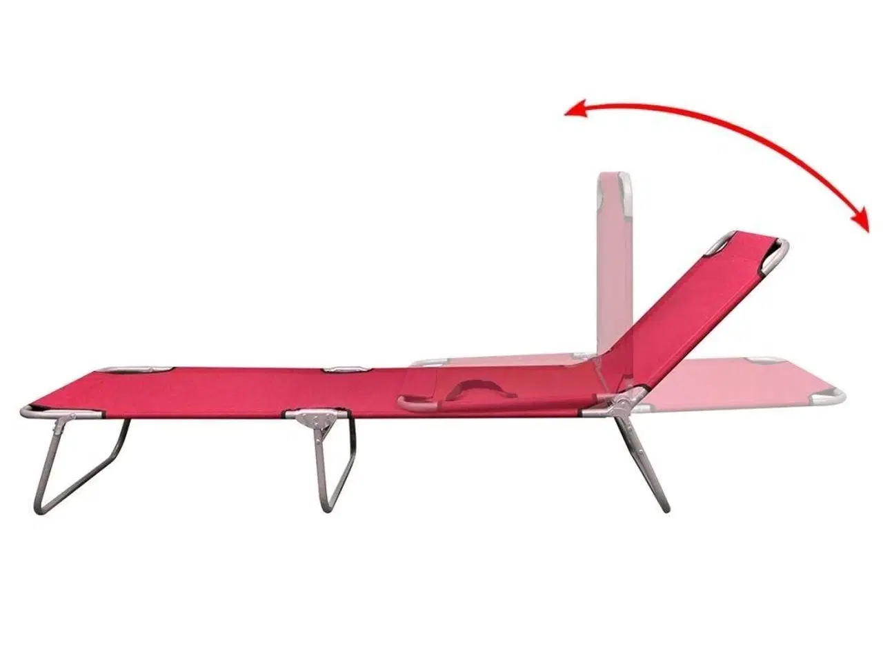 Billede 3 - Foldbar liggestol pulverlakeret stål rød