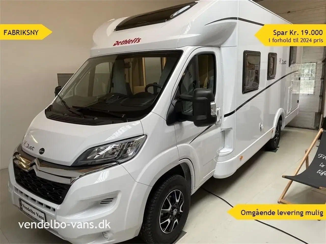 Billede 1 - 2023 - Dethleffs Just T 7052 DBM - 90 Year   Fritstående dobbeltseng med ekstra  stor garage neden under