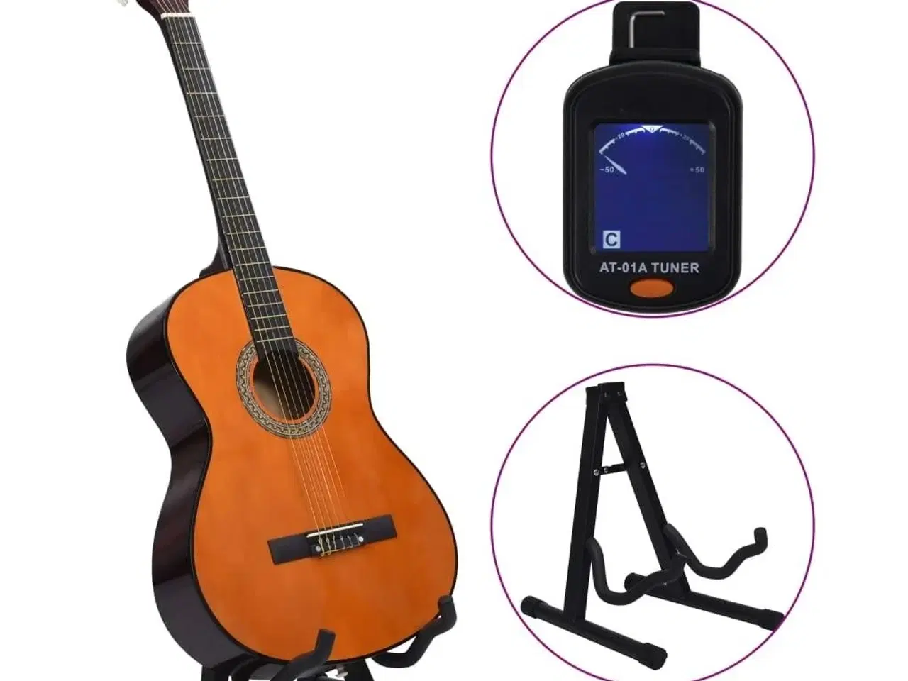 Billede 3 - Klassisk guitarsæt til begyndere 12 dele 4/4 39"