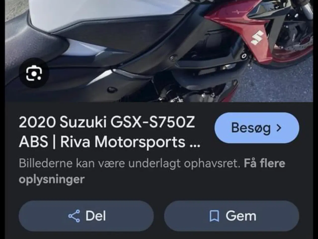 Billede 1 - Tank til Suzuki motorcykel 